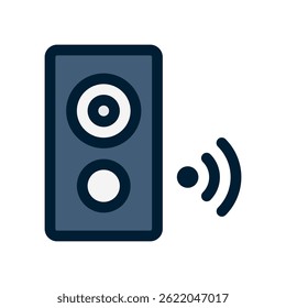 Bluetooth Speaker Vector for Wireless Audio and Portable Sound. Compact speaker illustration. Music playback icon for on-the-go entertainment. Filled Line Icon