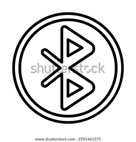 Bluetooth Vector Line Icon Design