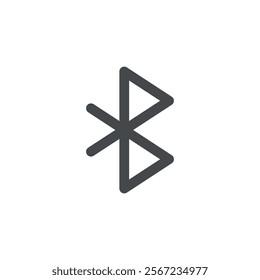 Bluetoth icon with outline design, editable stroke