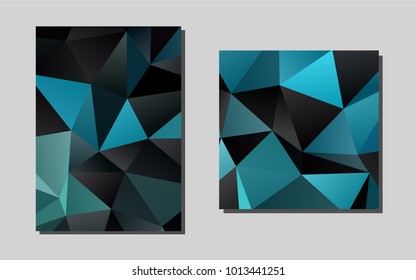 BLUEvector brochure for ui, ux design. Booklet with textbox on colorful abstract background. Pattern for ads, leaflets, labels of your business.
