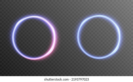 Blue-violet bright circles on a transparent background an element for the promotional text of game designs and promotional presentations. Vector