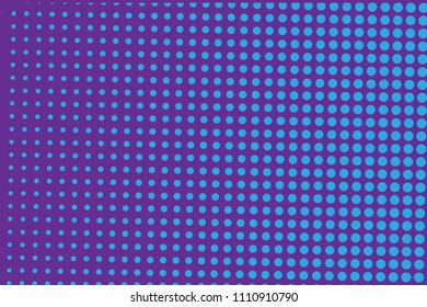 Blue-violet halftone background. Digital gradient. Abstract backdrop with circles, point, dots. Dotted pattern. Futuristic panel Vector illustration
