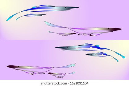blue-violet predatory fish in mirror reflection