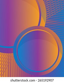 Blue-violet-orange round signs with lines design for text message