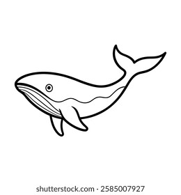 blue-whale of a line art vector