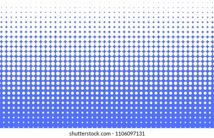 Blue-white halftone background. Pop art style. Vector illustration