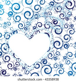 blue-white heart frame