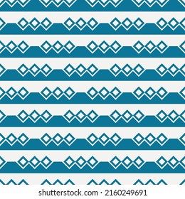 Bandas y rombos azul-blancos, adorno vectorial. Decoración impecable a partir de rayas horizontales. Impresión y diseño de rayas.