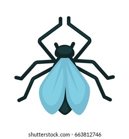 Blue-winged wasp isolated on white close up vector illustration