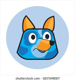 BLUEY, Cute blue dog vector design, kid cartoon illustration, Cute cartoon characters that many children like