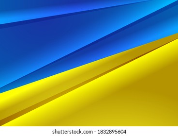 Blue-yellow background in the form of a flag. Template for presentations, brochure covers