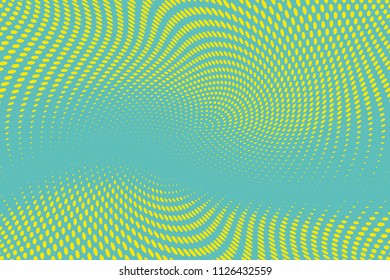 Blue-yellow Halftone dotted background. Pop art style. Retro pattern with circles, dots, design element for web banners, posters, cards, Wallpaper, backdrops, sites. Vector illustration