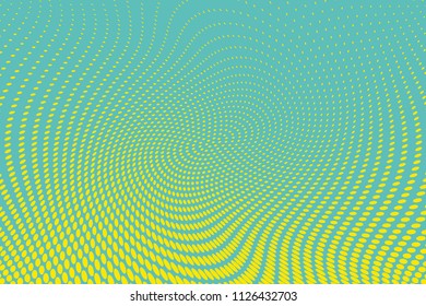 Blue-yellow Halftone dotted background. Pop art style. Retro pattern with circles, dots, design element for web banners, posters, cards, Wallpaper, backdrops, sites. Vector illustration