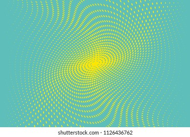 Blue-yellow Halftone dotted background. Pop art style. Retro pattern with circles, dots, design element for web banners, posters, cards, Wallpaper, backdrops, sites. Vector illustration