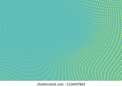 Blue-yellow Halftone dotted background. Pop art style. Retro pattern with circles, dots, design element for web banners, posters, cards, Wallpaper, backdrops, sites. Vector illustration