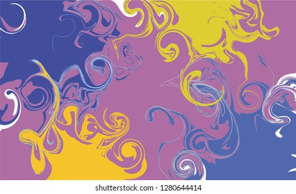 Blue,Yellow,Purple,White Ink Spread Vector Background for Wallpaper, Photo Background, Eps 10
