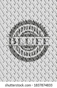 Bluff shiny silver emblem. Scales pattern. Vector Illustration. Detailed. 