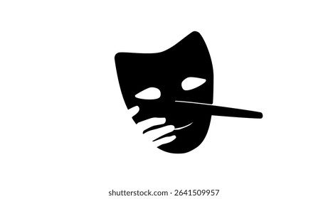 bluff symbol, black isolated silhouette
