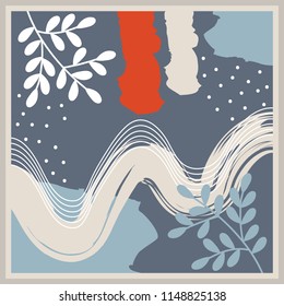bluish abstract pattern for scarf design