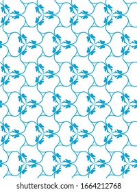 Bluish color abstract vector repeat pattern design Great for fall spring summer time modern fabric, wallpaper, backgrounds, invitations, packaging design projects Surface pattern design