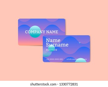 Bluish geometric abstract patterned business card template vector
