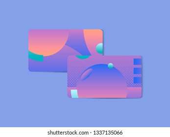 Bluish geometric abstract patterned business card template vector