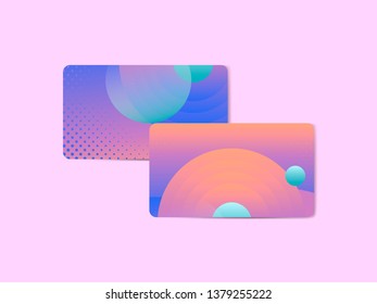 Bluish geometric abstract patterned business card template vector