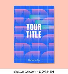 Bluish geometric abstract patterned poster vector