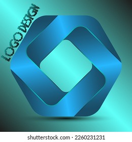 Bluish, Greenish Hexagon, Polygan Logo Vector Design