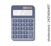 Bluish grey desktop calculator cartoon illustration