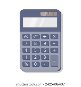 Bluish grey desktop calculator cartoon illustration