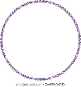 Quadro redondo de renda roxo azulado - Ornamento circular elegante