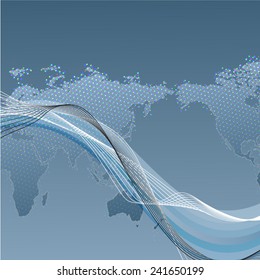 bluish wave globe map