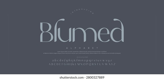 Blumed Elegant modern alphabet font. Typography luxury classic lettering serif italic fonts decorative wedding vintage retro logos. vector illustration  