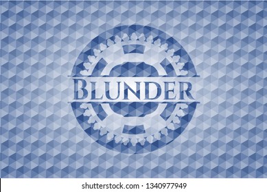 Blunder blue polygonal emblem.
