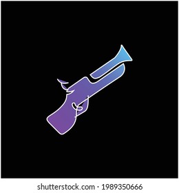 Blunderbuss Gun blue gradient vector icon
