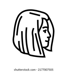 blunt bob hairstyle line icon vector. blunt bob hairstyle sign. isolated contour symbol black illustration