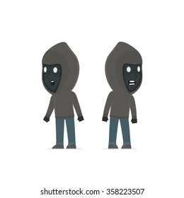 Blunt Character Anonymous Hackers very surprised and did not believe his eyes. for use in presentations, etc.