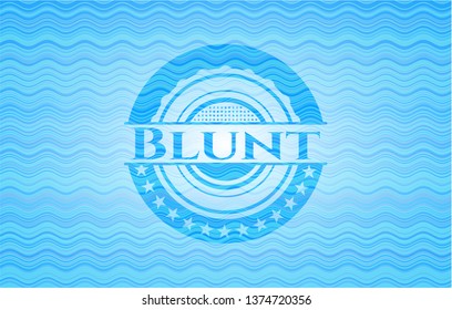 Blunt light blue water wave emblem background.