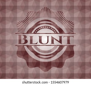 Blunt red badge with geometric background. Seamless.
