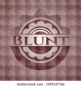 Blunt red emblem with geometric background. Seamless.