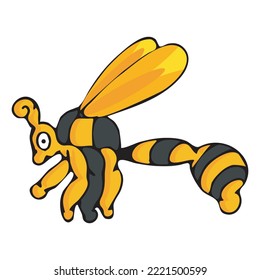 blunt wasp cartoon design hand drawn vector