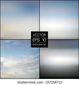 blur abstract background set. blurred image. sunset. blue sky