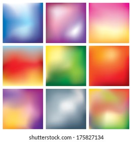 Blur abstract background set, vector