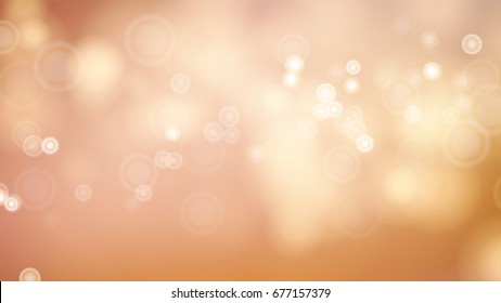Blur Abstract Image With Shining Lights Vector. Orange Bokeh Background