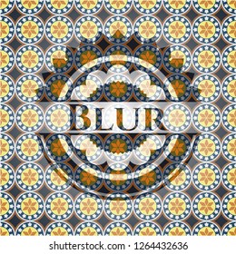 Blur arabic emblem background. Arabesque decoration.