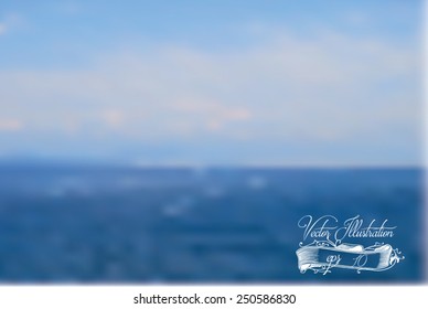 Blur background. Abstract defocused sea vector illustration.