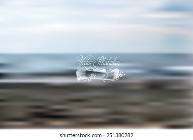 Blur background. Abstract defocused sea vector illustration.