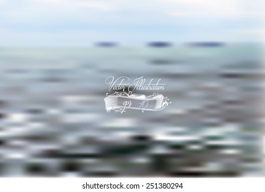 Blur background. Abstract defocused sea vector illustration.