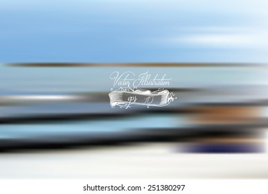 Blur background. Abstract defocused sea vector illustration.
